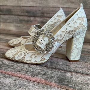 SJP by Sarah Jessica Parker White Lace Celine Heels